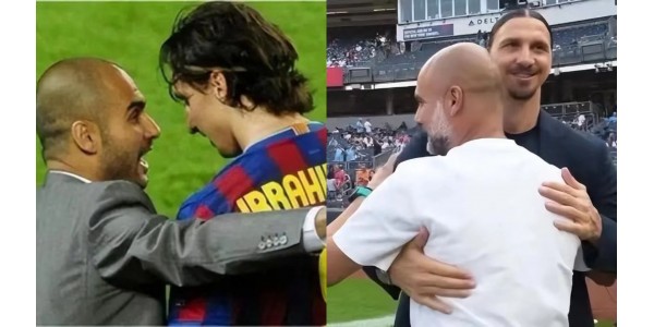 Guardiola e Ibrahimovic deixaram de lado seus rancores com um sorriso